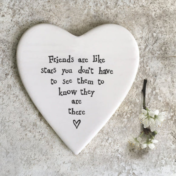 East of India Heart Coaster - Friends are like stars