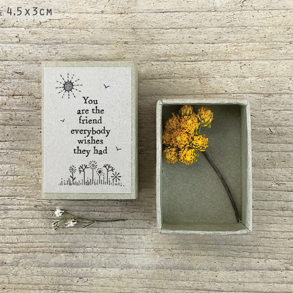 East of India Matchbox Gift - You Are The Friend Everybody Wishes They Had