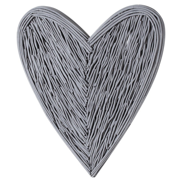 Extra Large Grey Wicker Heart 100cms