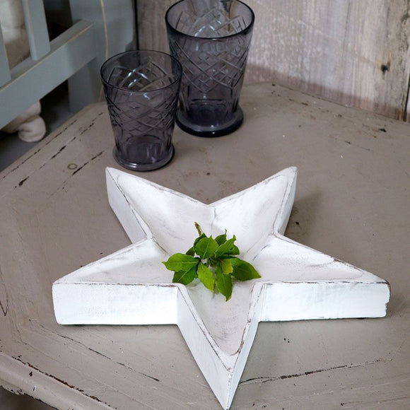 White Wooden Star Tray