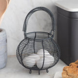 Brompton Wirework Egg Basket in Chalk Or Carbon From Garden Trading  