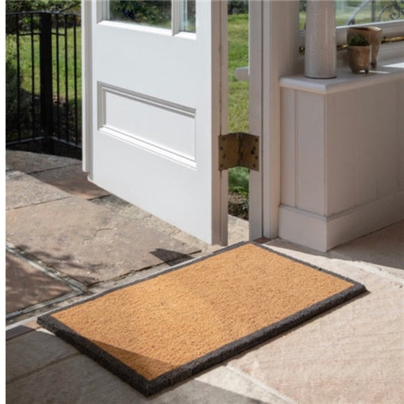 Large Coir Doormat With Charcoal Border From Garden Trading