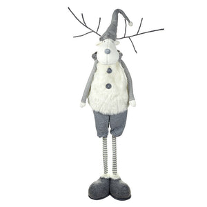 Large Grey and White Standing Christmas Reindeer