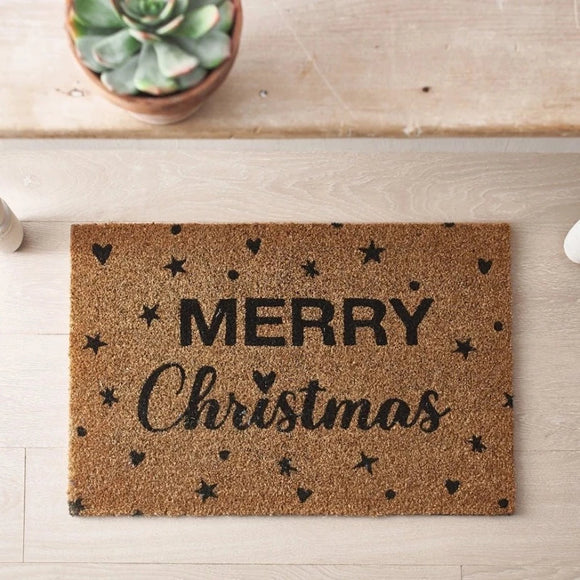 Merry Christmas Coir Door Mat