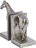 Stunning Pair Silver Horse Bookends