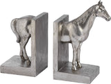 Stunning Pair Of Silver Horse Bookends