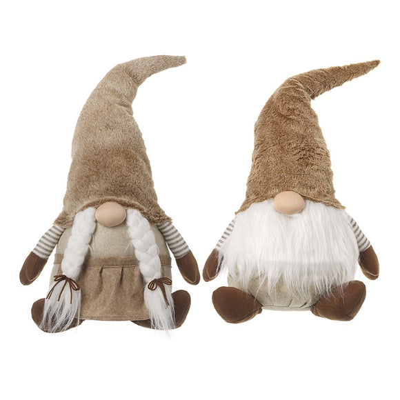 Choice of Two Large Sitting Gonks With Brown Furry Hats