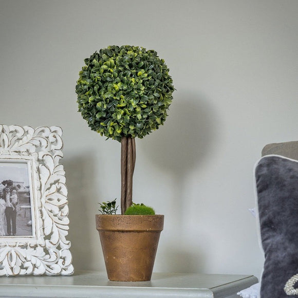 Faux Topiary Ball in a Terracotta Style Pot