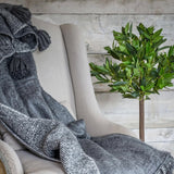 Large Grey Bell Tassel Throw