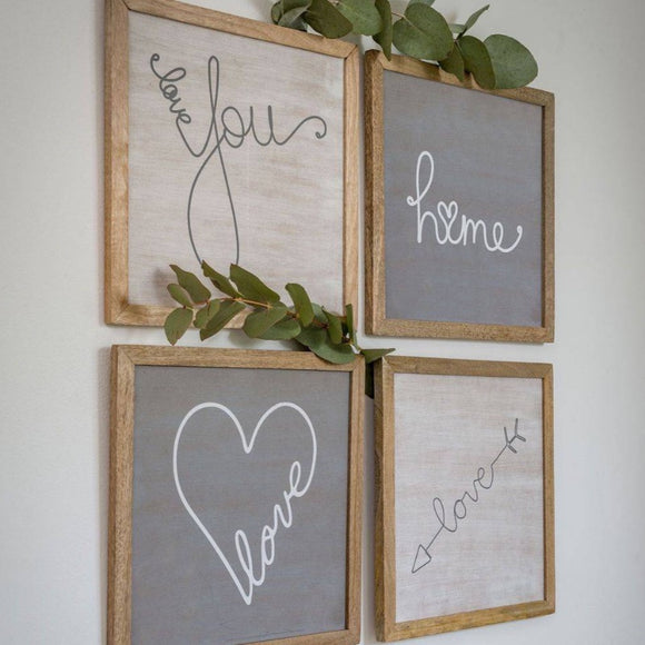 Polyptych LOVE Assorted Signs - Four Designs