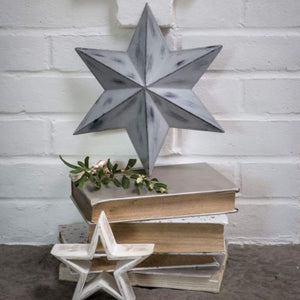 Distressed Grey Metal Wall Star